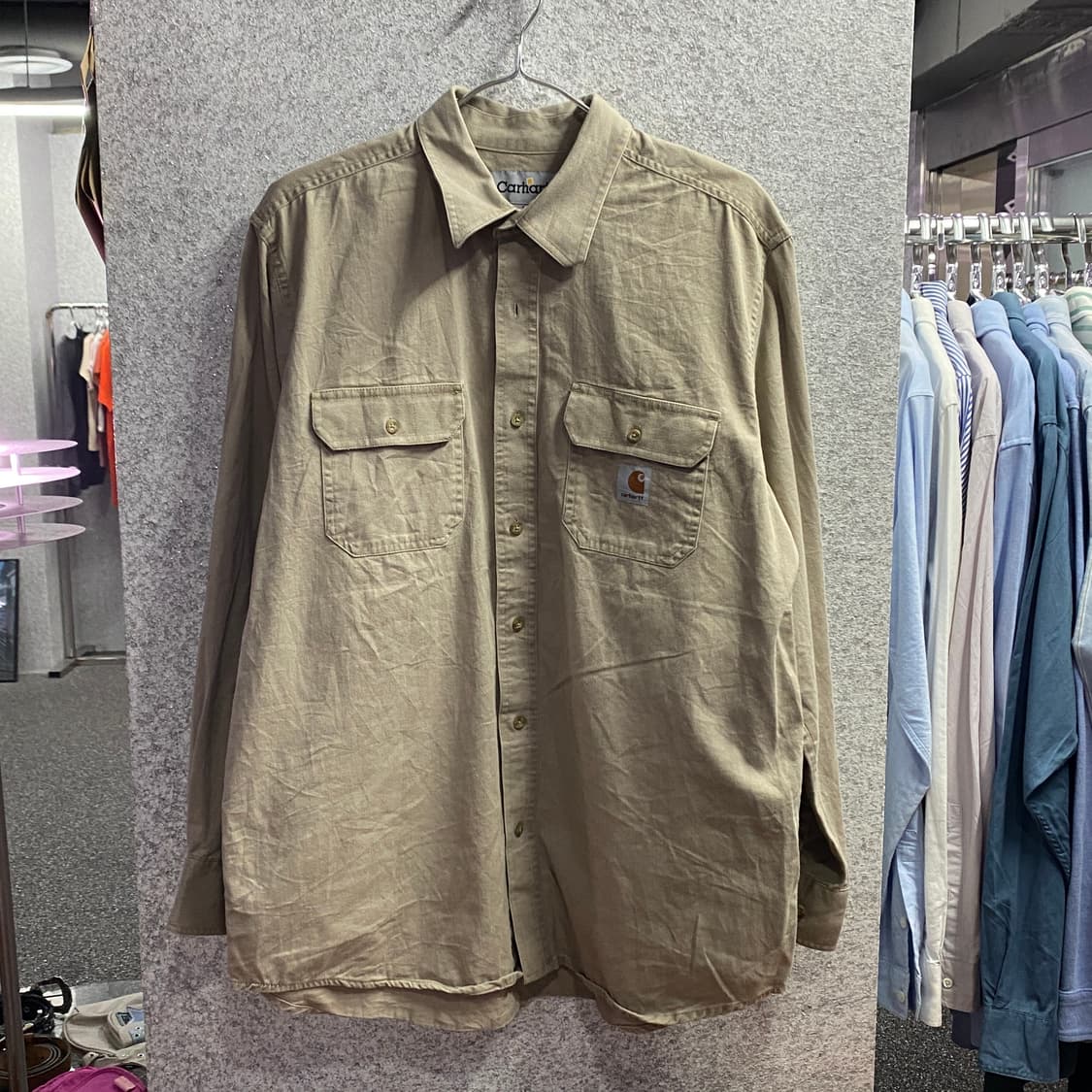 칼하트 베이지 투포켓 코튼 셔츠 B3462 상품이미지2