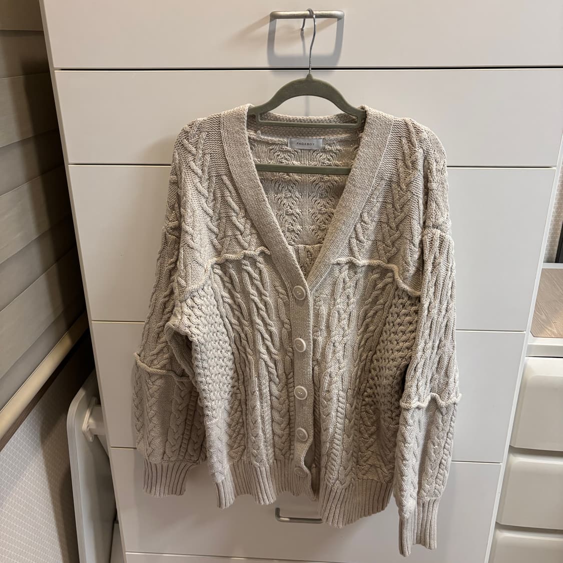 PAGEBOY 오버핏 꽈배기 포근 짜임 면 가디건 상품이미지2