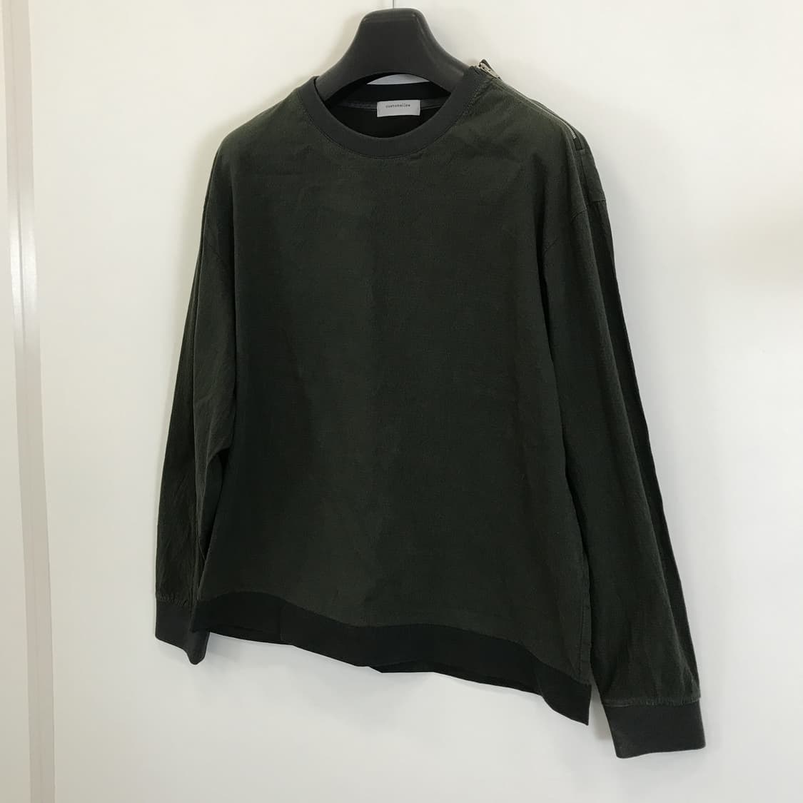 커스텀멜로우 우븐 나일론 맨투맨 카키[105] 상품이미지2