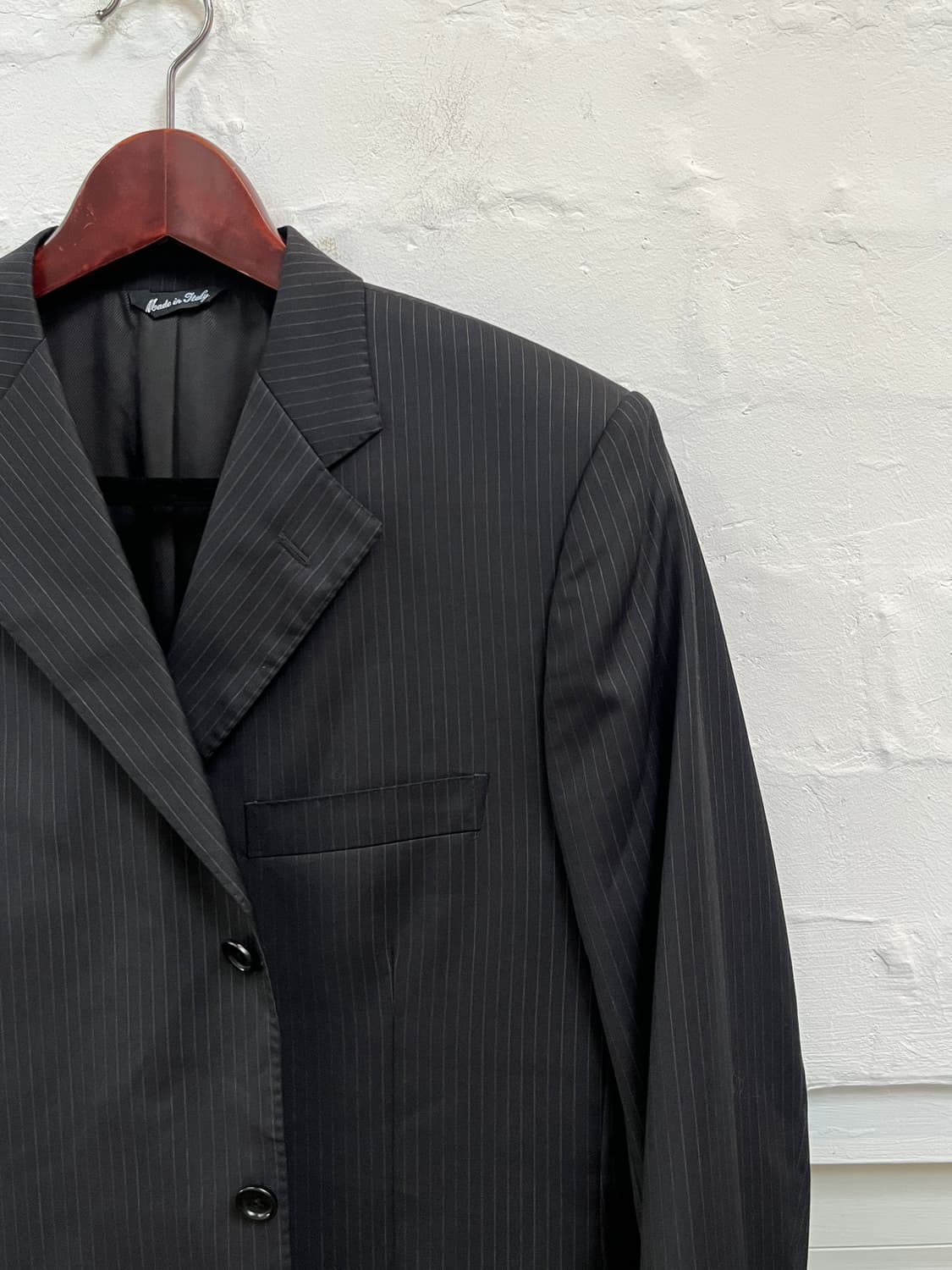 Zegna 블랙 남성 스트라이프 블레이저 42 상품이미지6