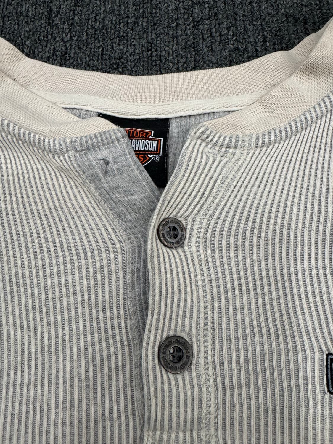 2XL)할리데이비슨 빈티지 자수 니트 헨리넥 롱슬리브 상품이미지5