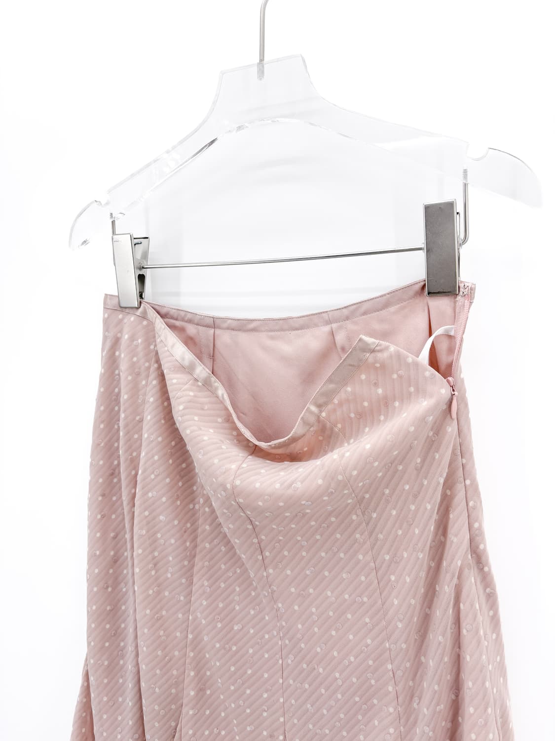 빈티지 핑크 도트 미디 스커트 상품이미지6