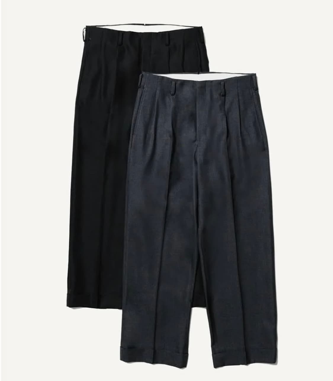 [2]아프레쎄 울 개버딘 트라우저 그레이 상품이미지1