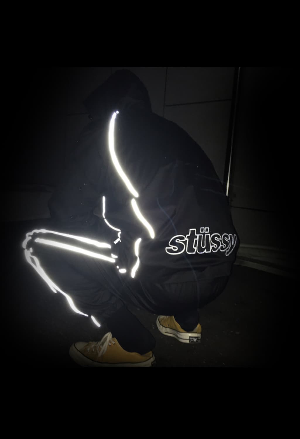 스투시 3M 파이핑 풀오버 아노락 블랙 자켓 바람막이 후드 상품이미지1