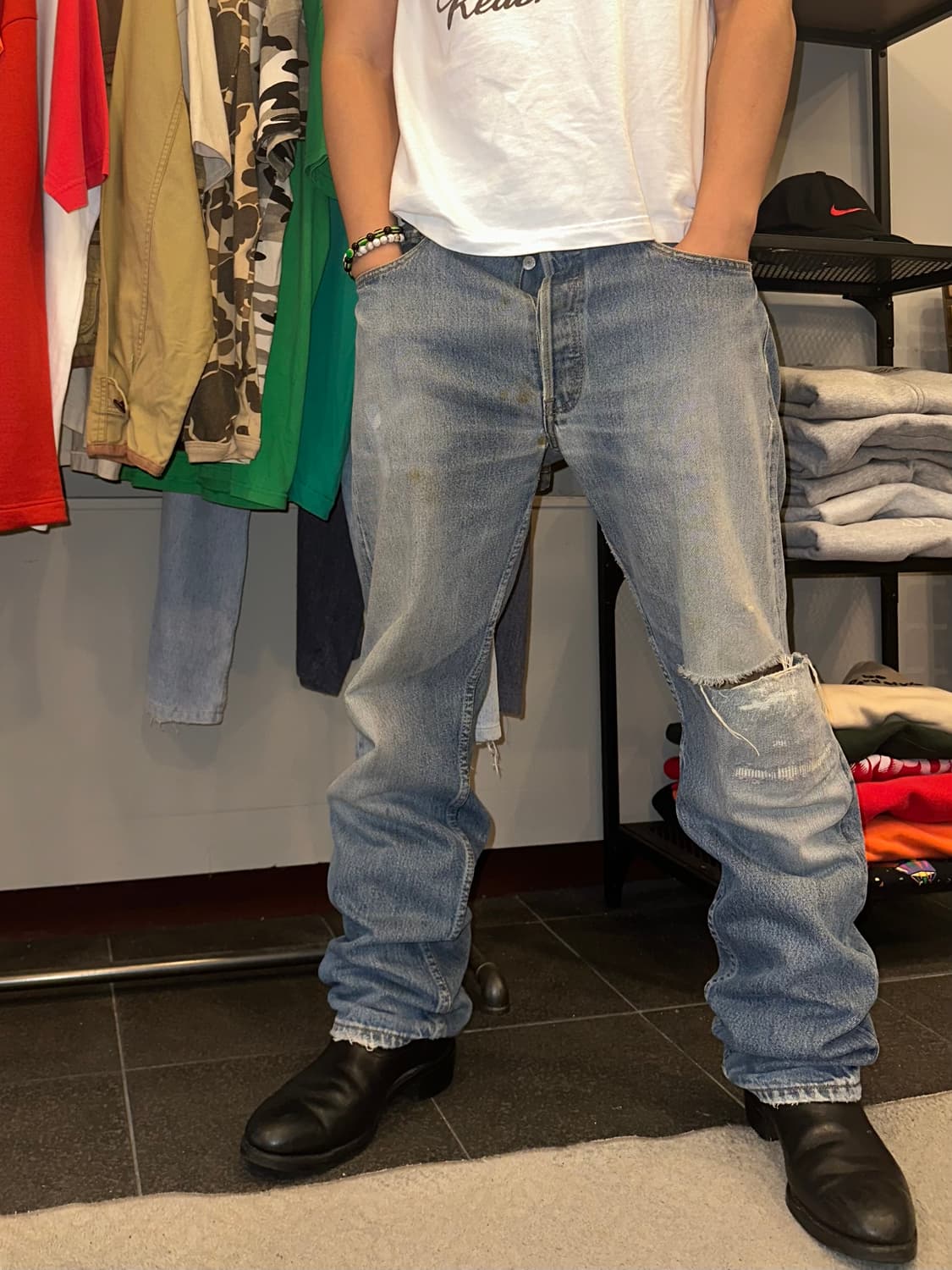 90’s Levi’s 501 273 distressed denim 상품이미지2