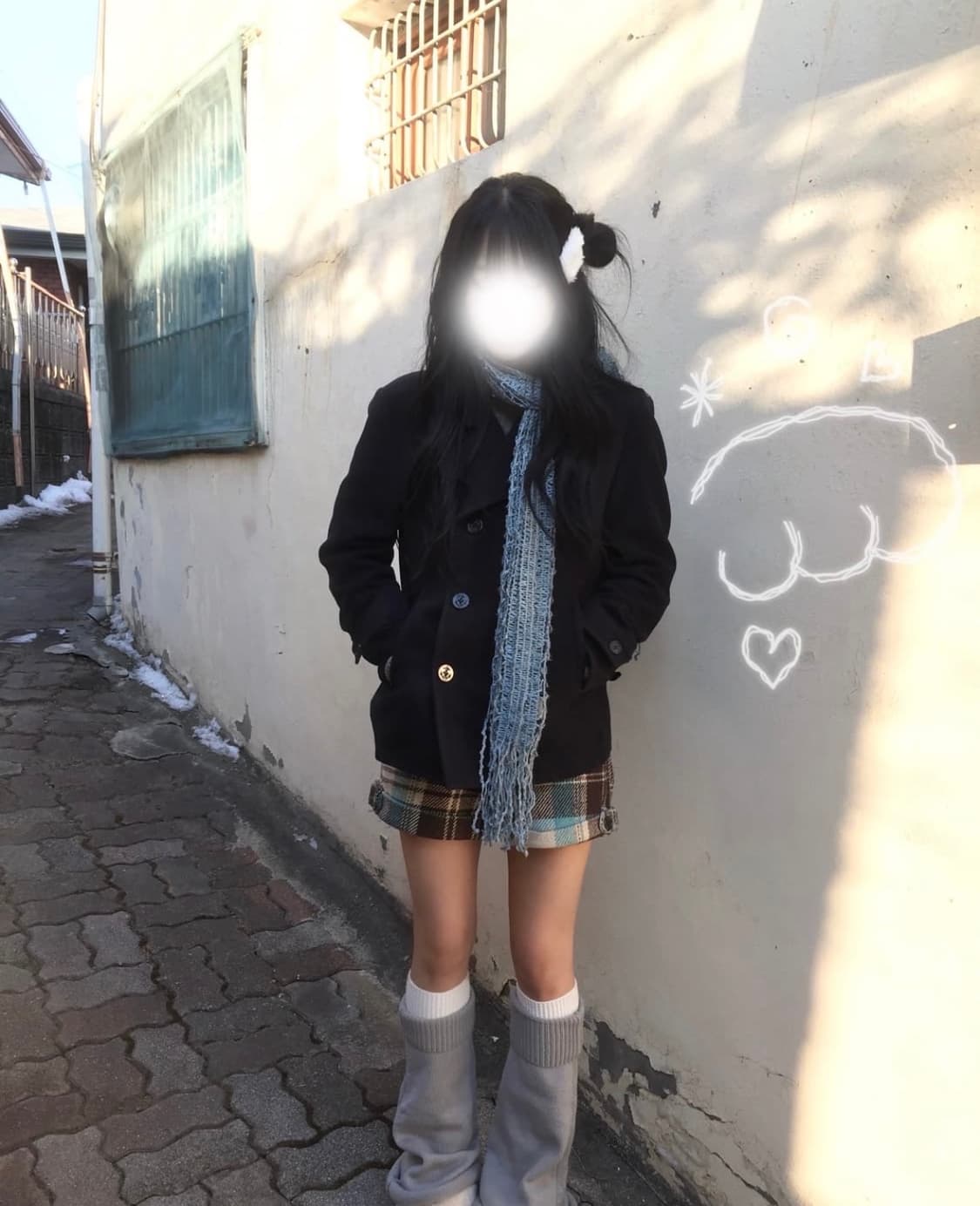 빈티지 세트 y2k 일본 코트 체크 반바지 목도리 나시 가디건 핀터레스트 상품이미지1