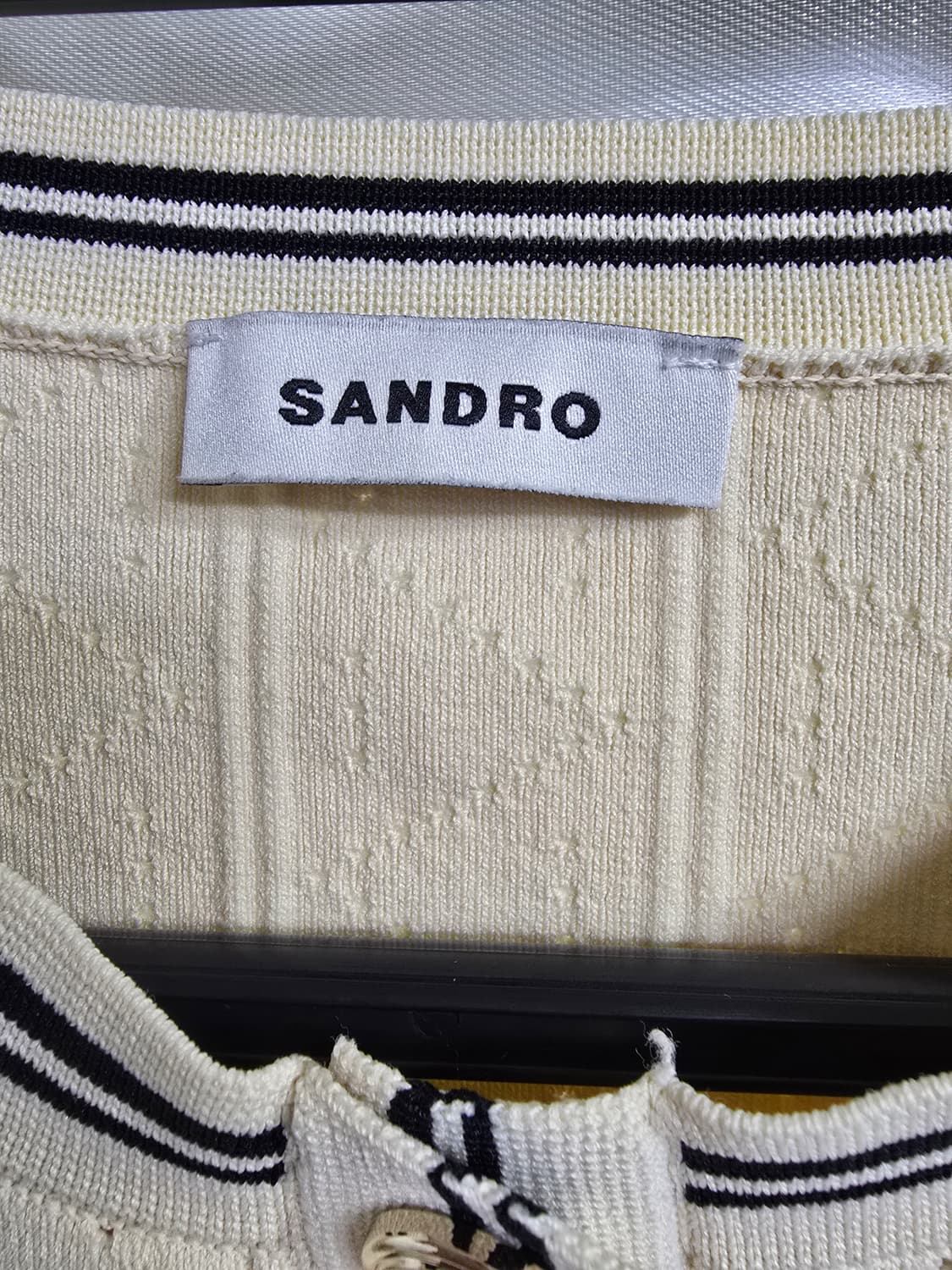 산드로 아이보리 크롭 가디건 (1670) 상품이미지3