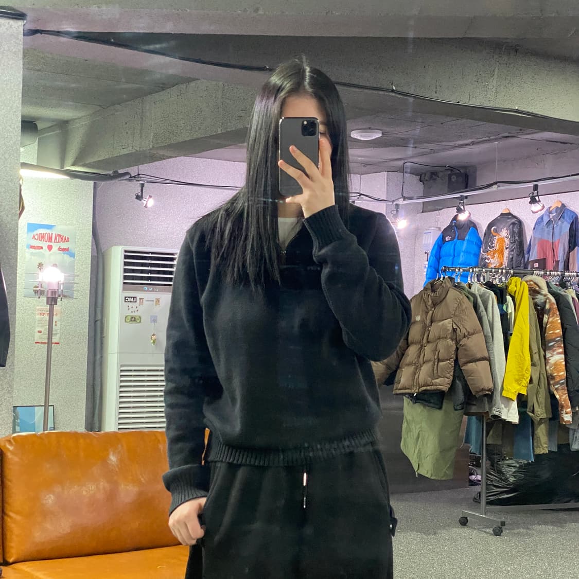 폴로 퍼플포니 블랙 하프 집업 니트 B3980 상품이미지1