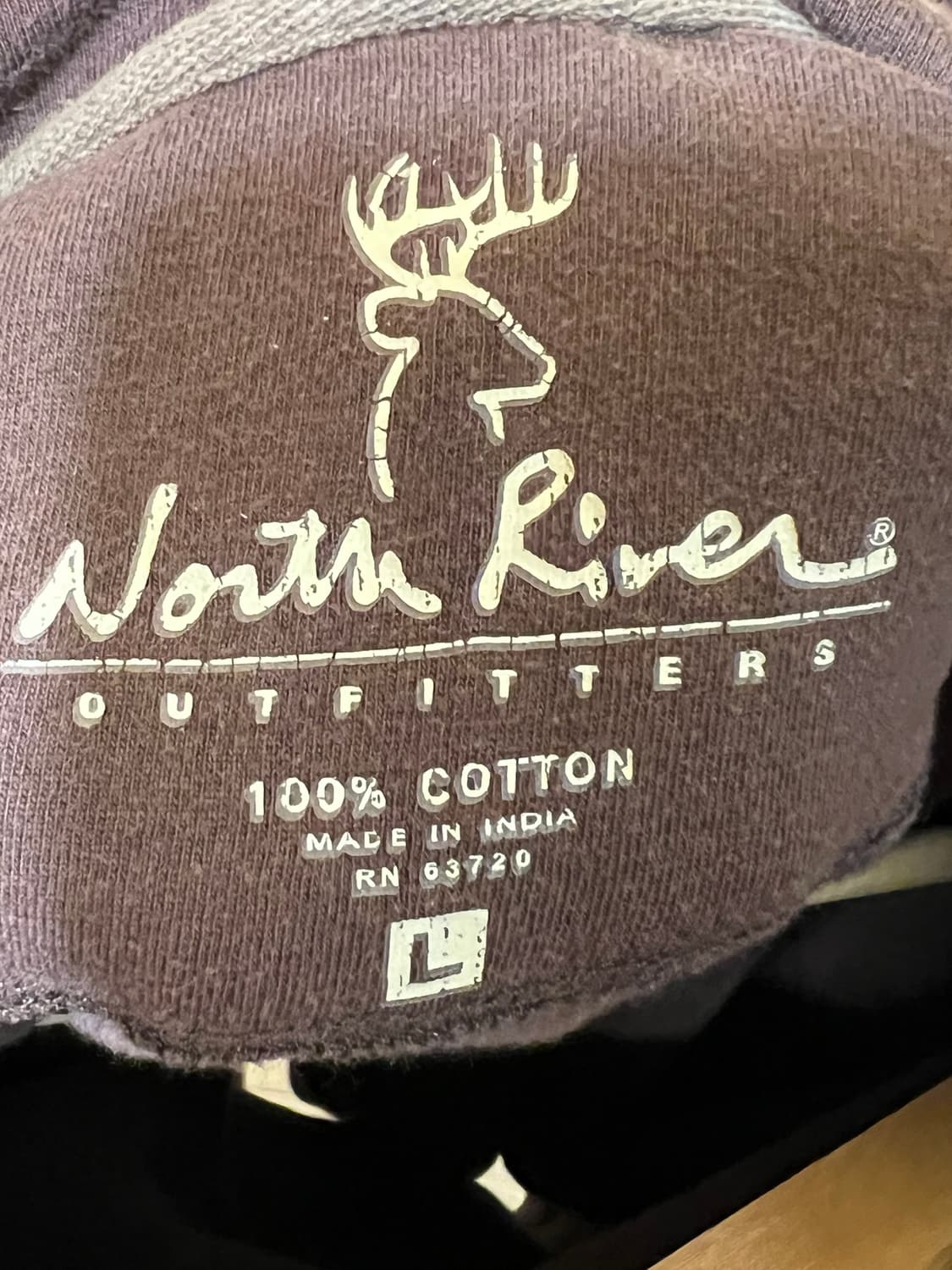 [L] 미국 빈티지 North River 사슴 그래픽 후드 티셔츠 상품이미지7