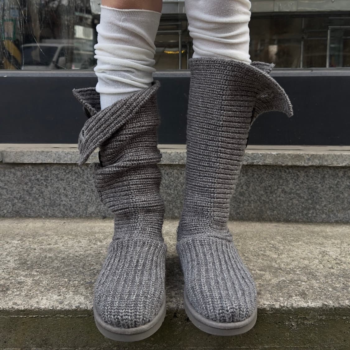 00s 그레이 니트 카디 어그 부츠 상품이미지4