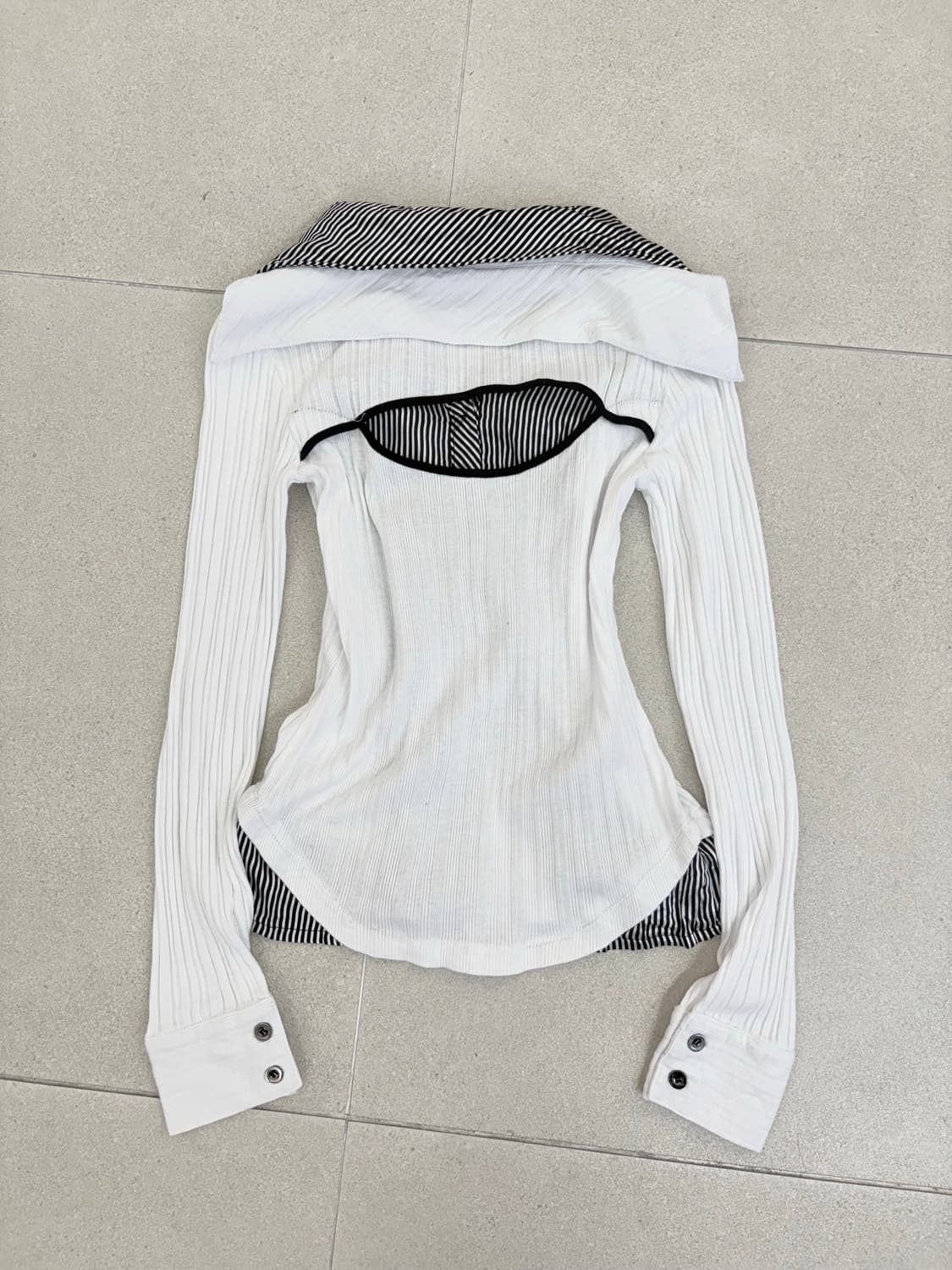 스트라이프 백트임 레이어드 집업 상품이미지3