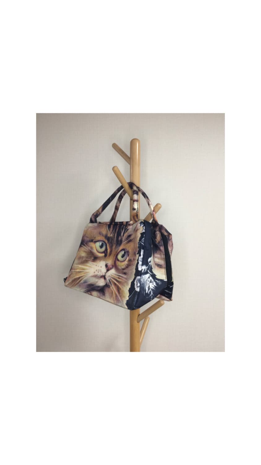 빈티지 고양이 캣 페이스 토트백 상품이미지2