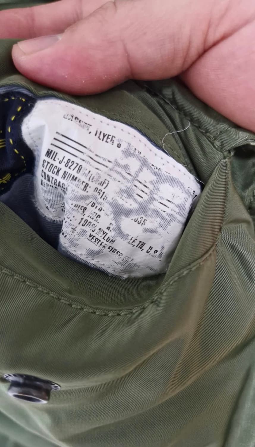 알파인더스트리 MA-1 카키 s 상품이미지4