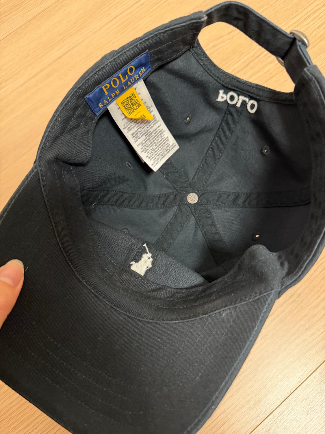 폴로 랄프로렌 코튼 치노 볼 캡 모자 블랙 화이트 포니 상품이미지3