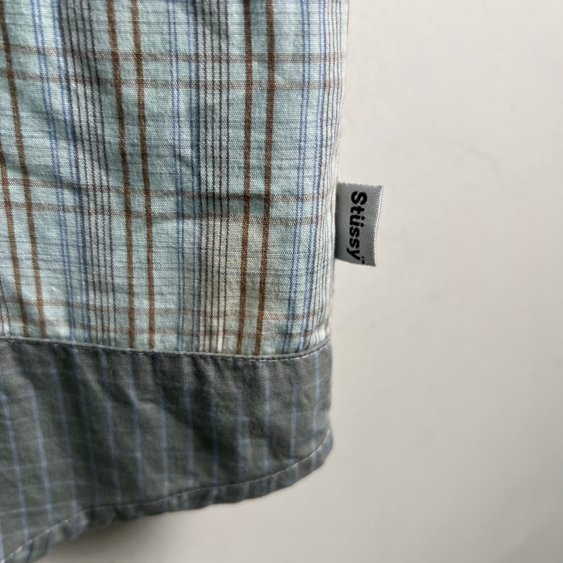 90's stussy 올드 스투시 멀티 패턴 패치워크 반팔 셔츠 M 상품이미지7