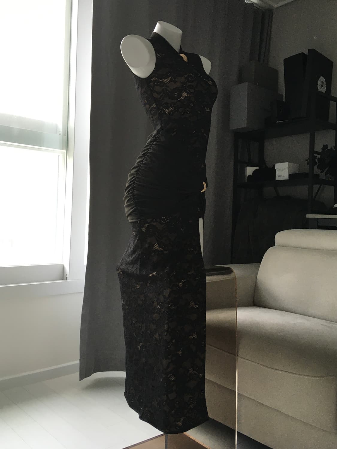 ༒ side-cut lace cheepao dress 상품이미지2