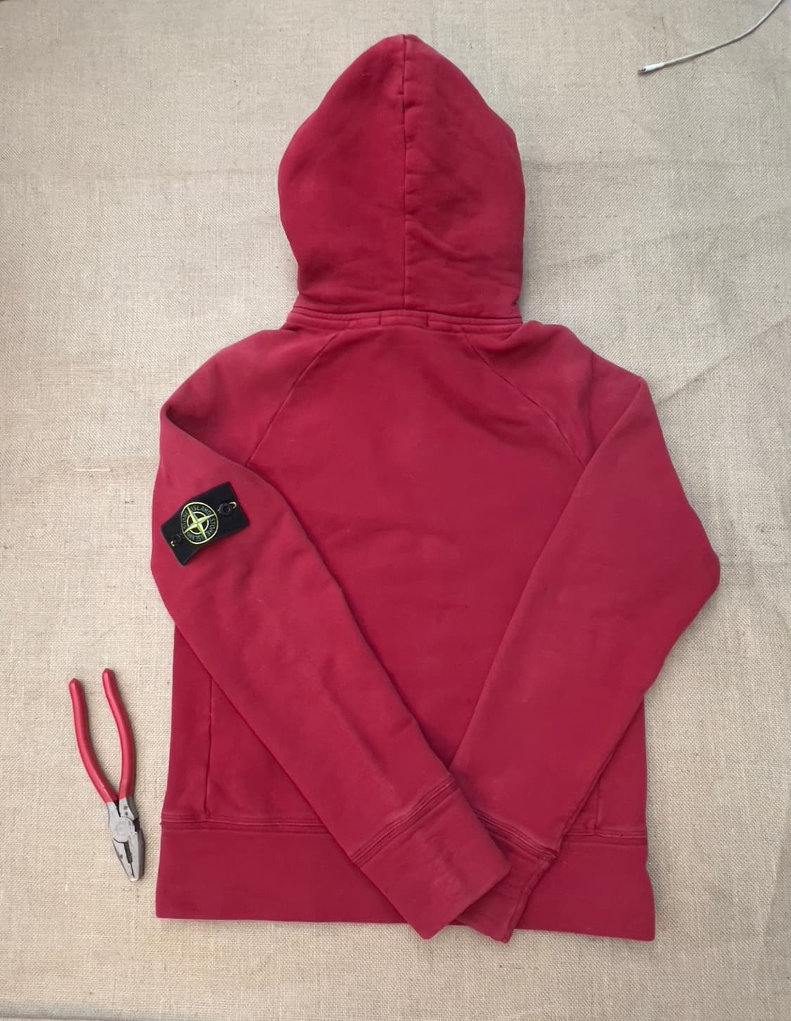 스톤아일랜드 레드 후드티 M 상품이미지4