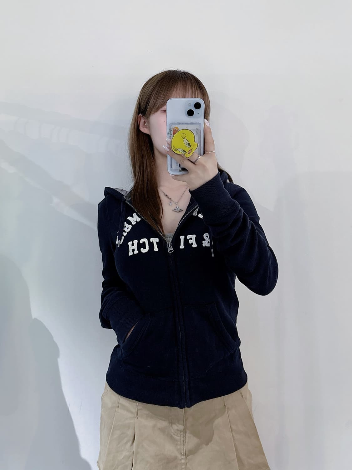아베크롬비 빅로고 블랙 후드집업 상품이미지1