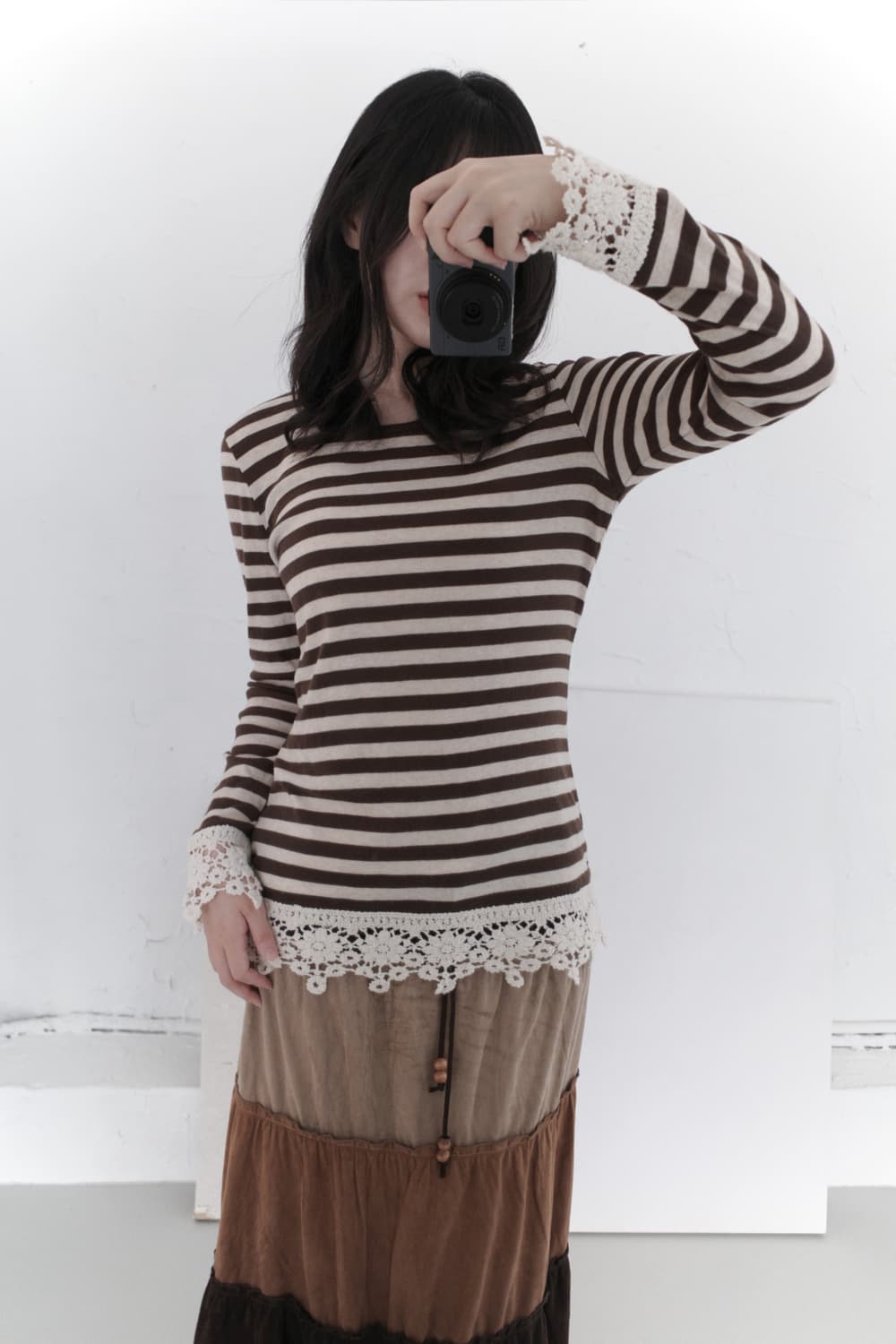 stripe crochet sleeve 상품이미지5