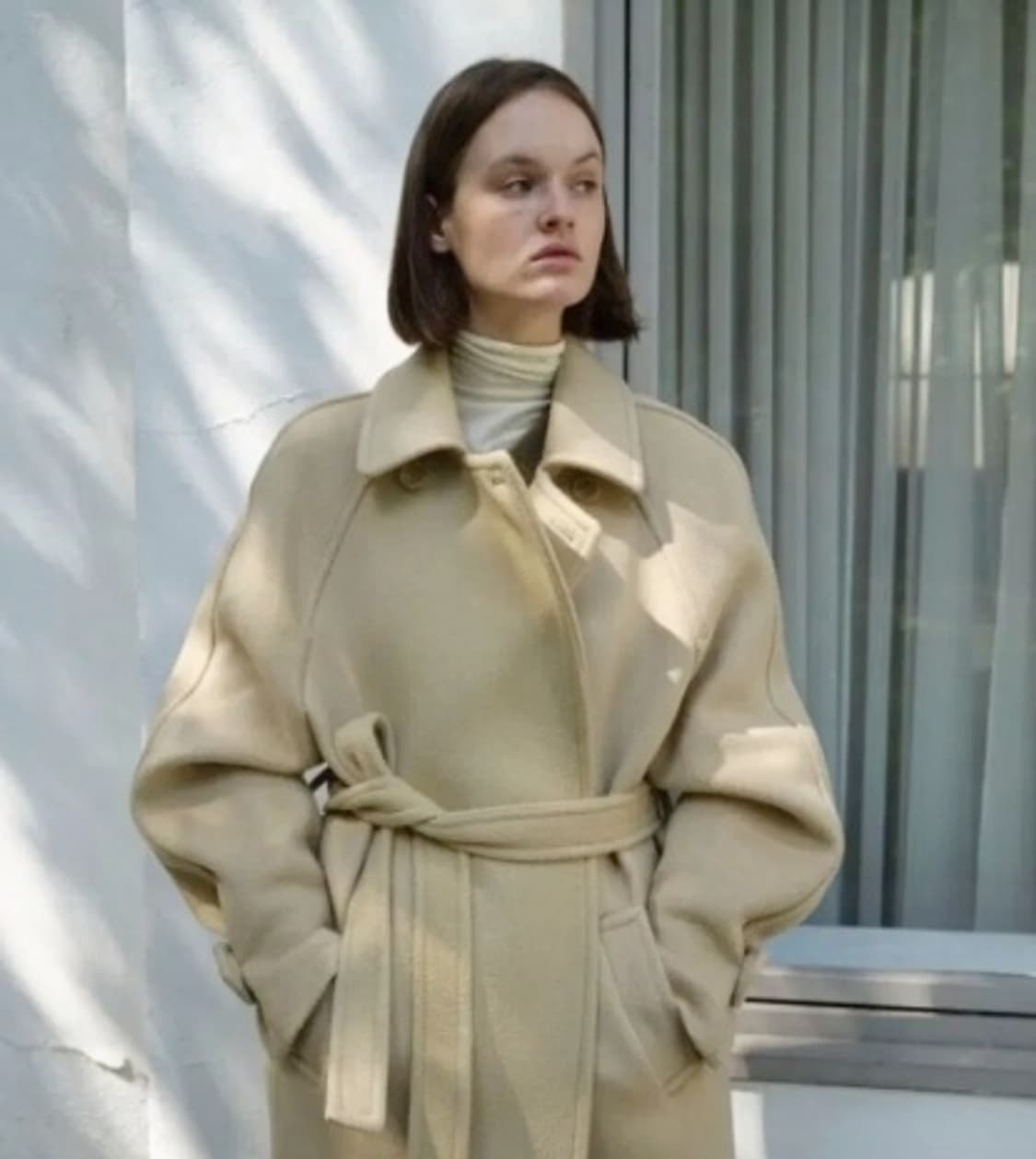 POSZER 포저 레몬 헤링본 나그랑 롱코트 S 상품이미지1