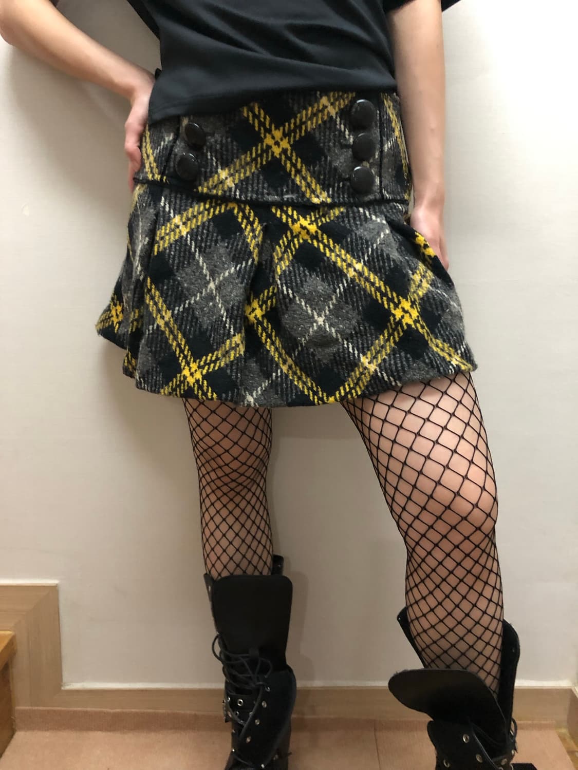 빈티지 티니위니 체크 플리츠 스커트 상품이미지2