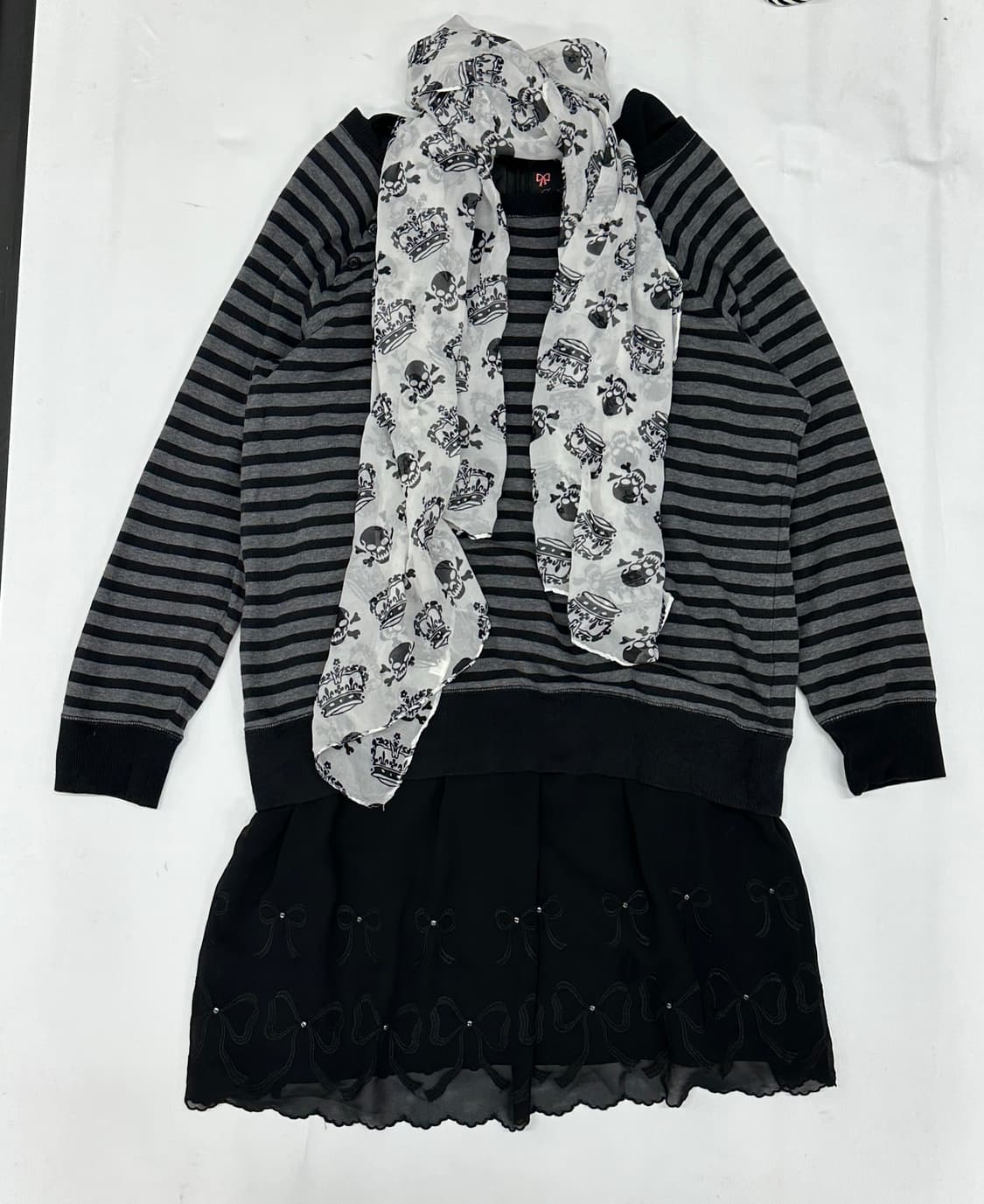 🖤나나깔 레이어드 코디세트🖤 펑크 지뢰계 고스로리 공겜여주 머플러 상품이미지2