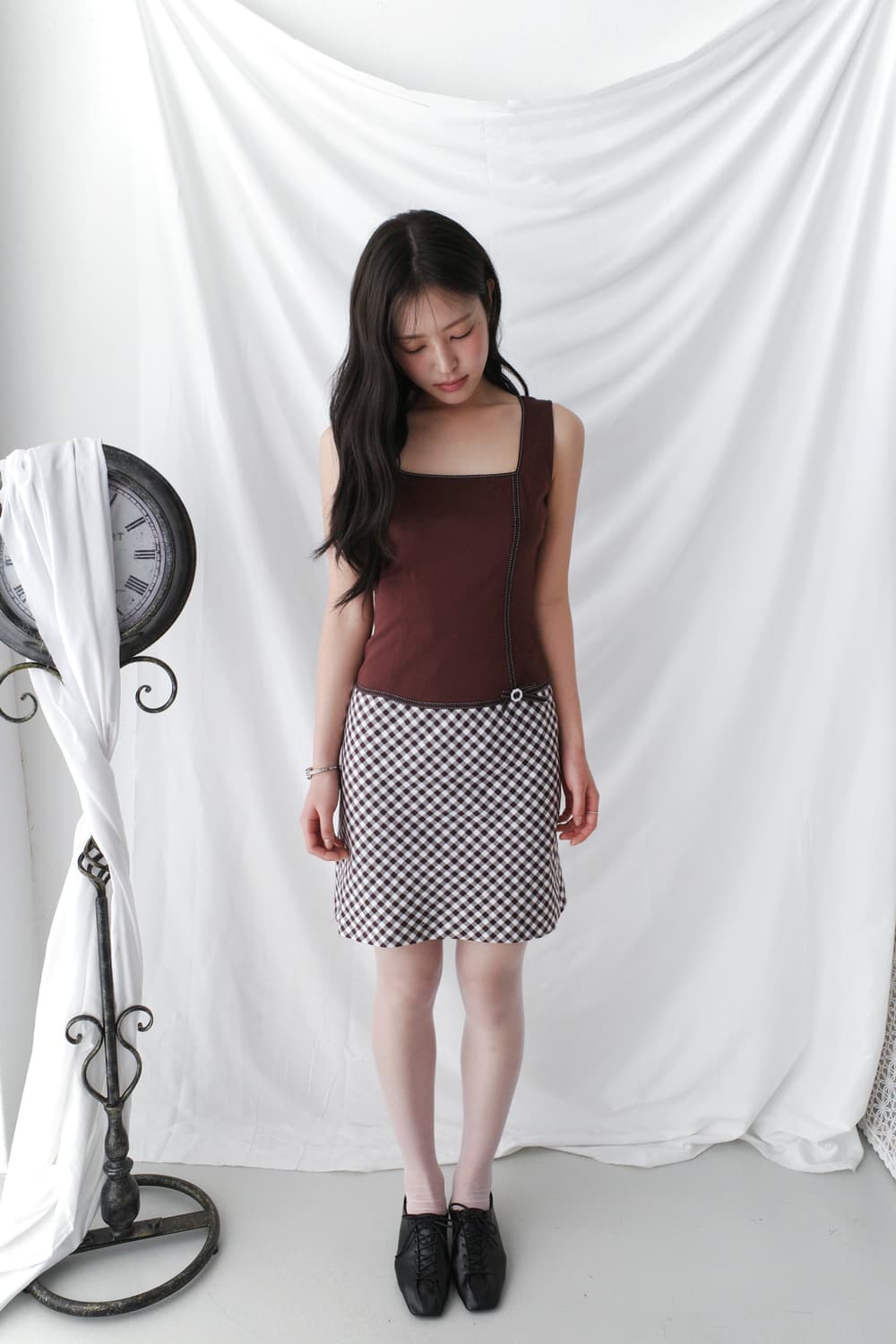 cecil mcbee) check ribbon one-piece 상품이미지5
