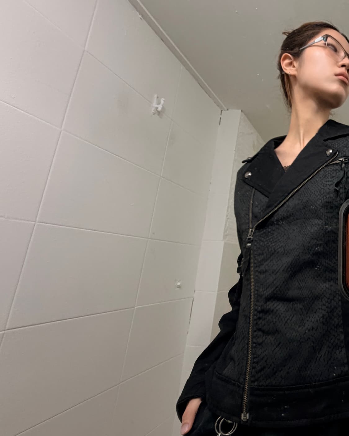 할리데이비슨 파이톤 배색 코튼 라이더 자켓 상품이미지2