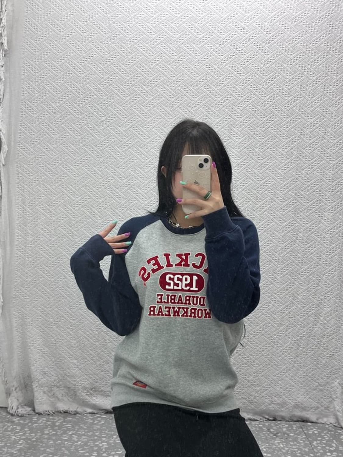 디키즈 스펠아웃 래글런 나그랑 라인 맨투맨 M C07090 상품이미지2