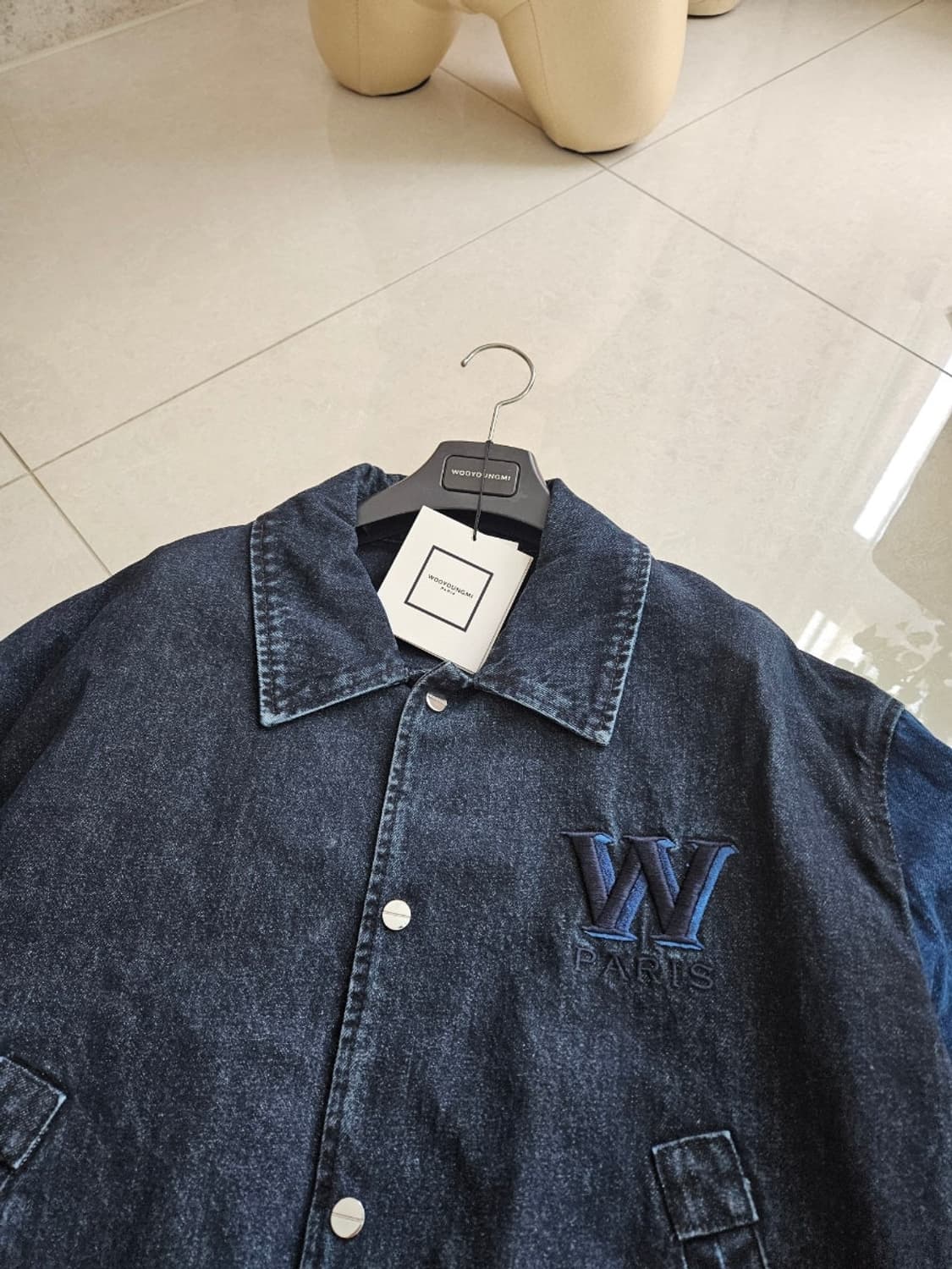 우영미 데님 바시티 판매 상품이미지3