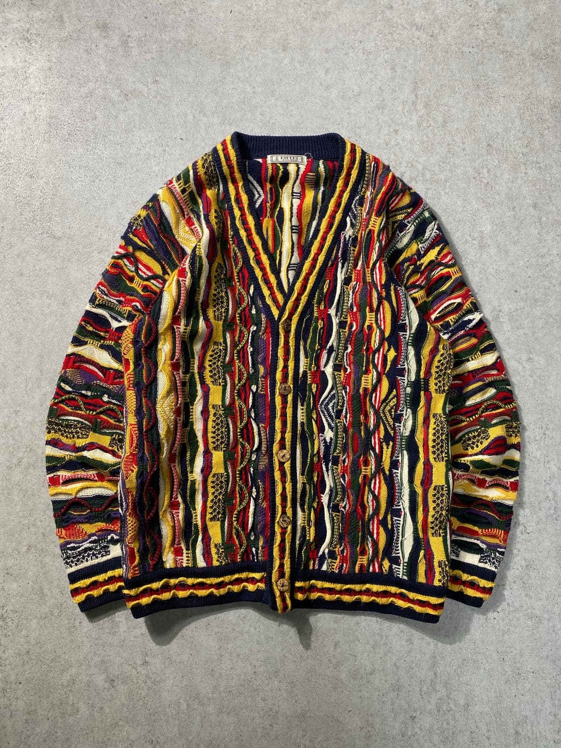 [L] 90s Eiffel 에스닉 케이블 니트 가디건 상품이미지1