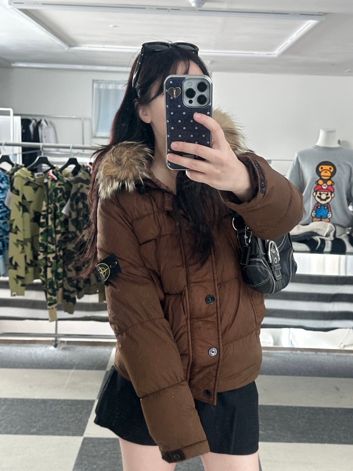 스톤아일랜드 와펜 크링클랩스 퍼 패딩 상품이미지8