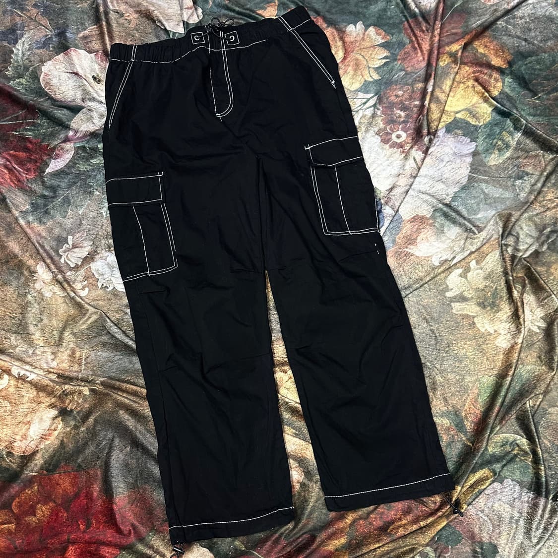 자라 빈티지 화이트스티치 블랙카고팬츠 XL 상품이미지1