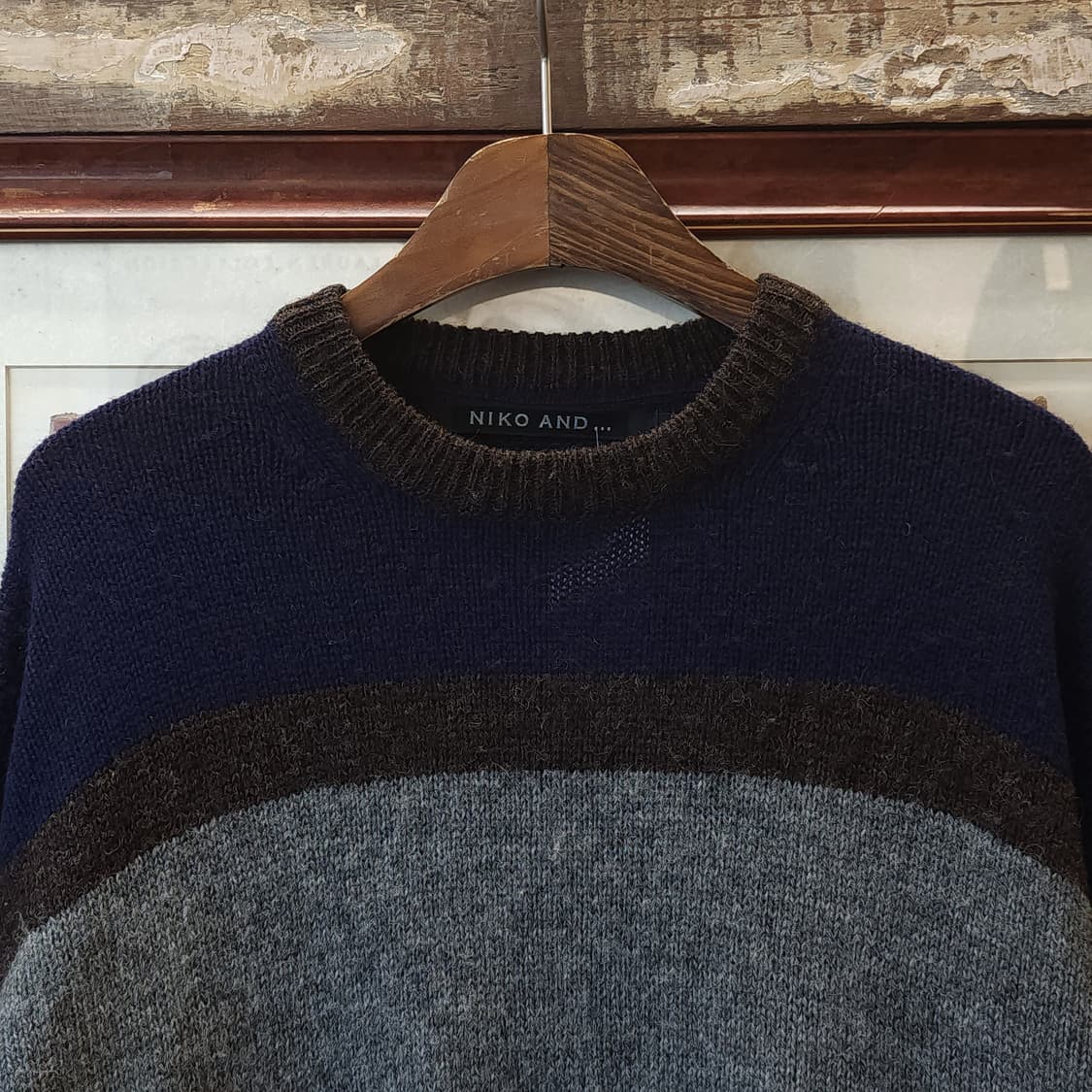00s 니코앤드 프렌치 컬러블록 스트라이프 니트 스웨터 빈티지 니트 4 상품이미지5