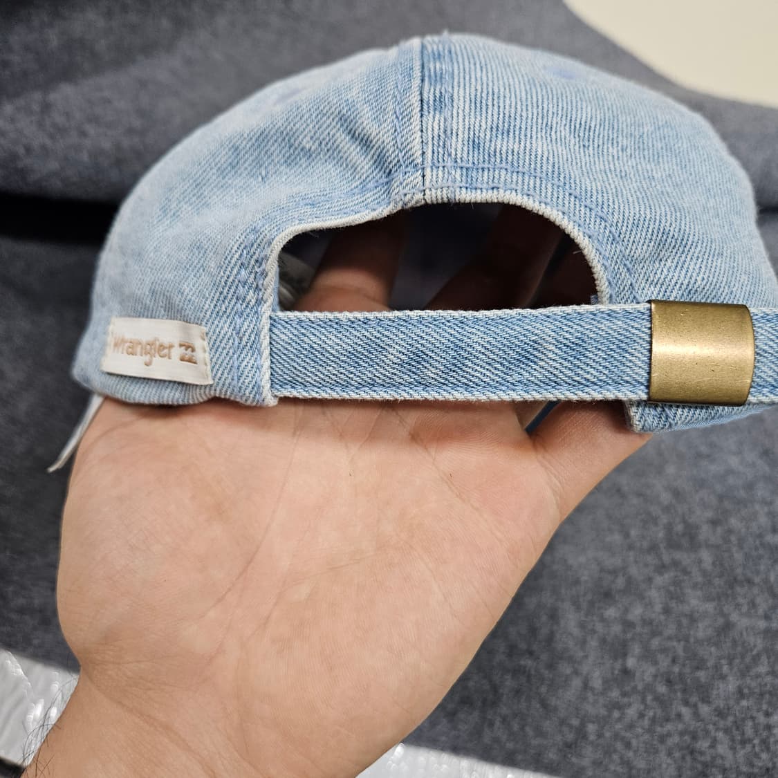 빌라봉x랭글러 데님 볼캡 인디고라이트(급처) 상품이미지2