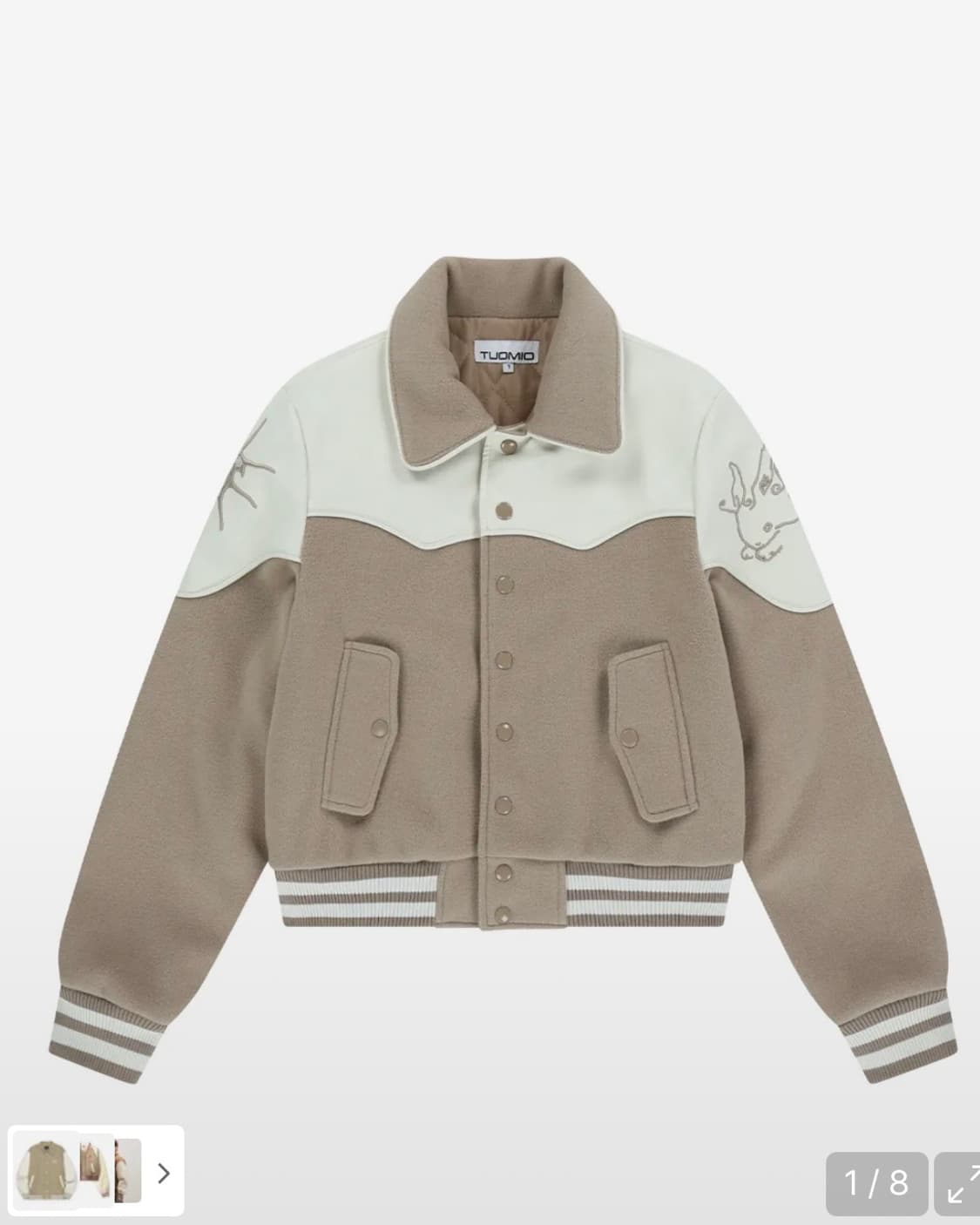 뚜오미오 웨스턴 바시티 자켓 베이지 상품이미지1