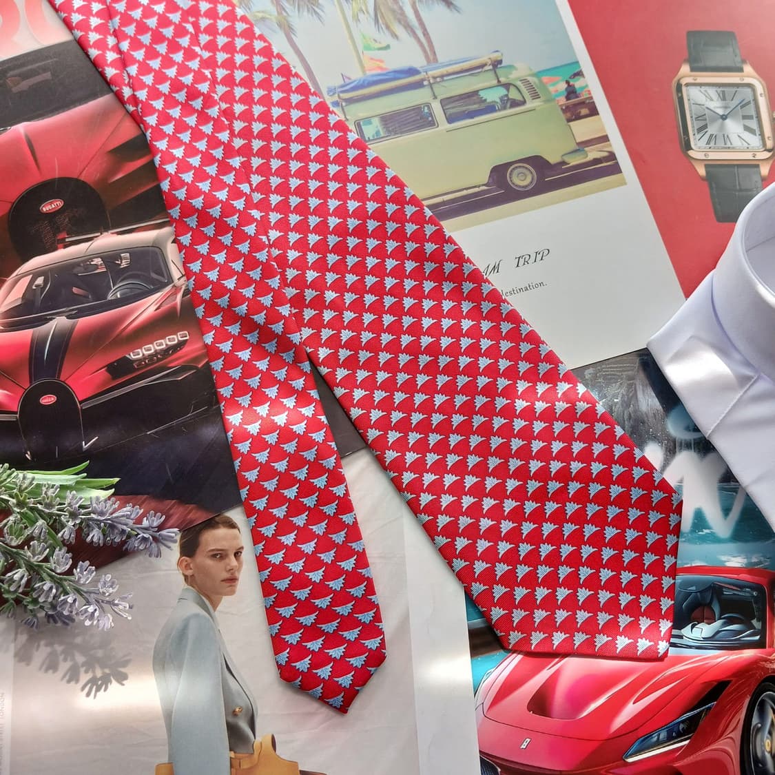 앤드류스타이 실크 레드 패턴 넥타이 10.2cm A+등급 A18292
 상품이미지3