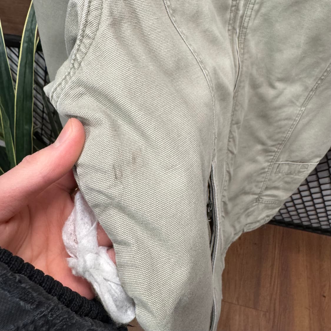 00s USA VINTAGE 데님 트러커자켓 전면 포켓 디테일 카키 상품이미지7