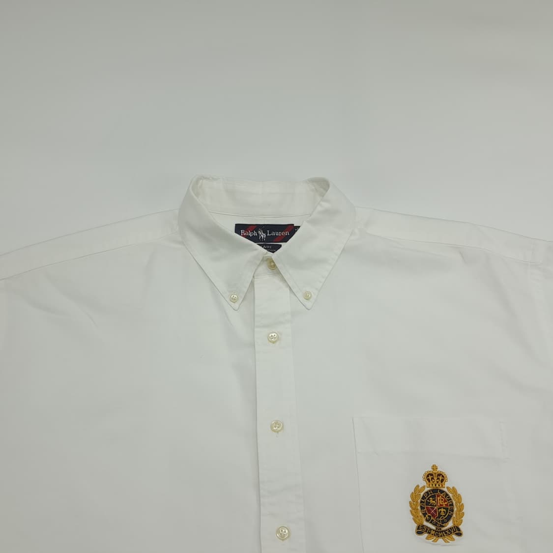 Co679 2XL 폴로 랄프로렌 화이트 로얄 크레스트 반팔 셔츠 남방 상품이미지2