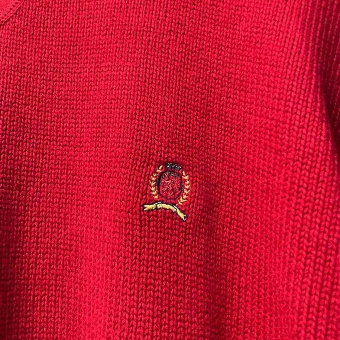 90s 타미힐피거 월계수 라운드 니트 (2XL)   상품이미지3