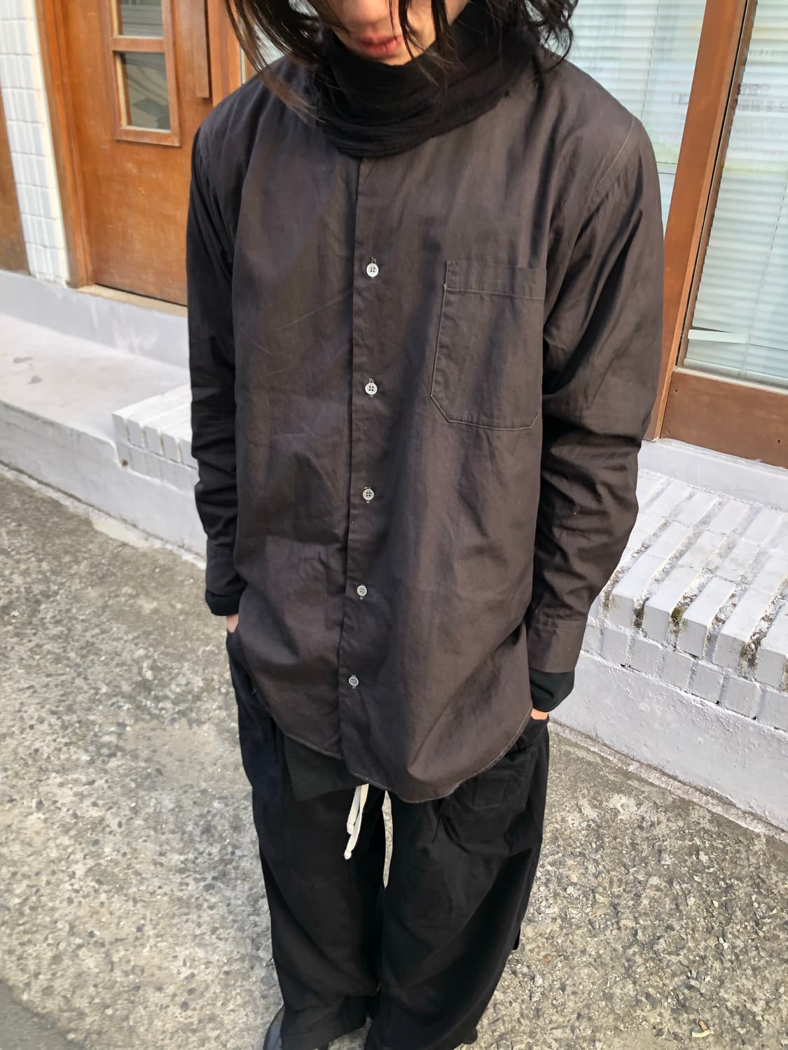 요지야마모토 차이나카라 롱셔츠 상품이미지3