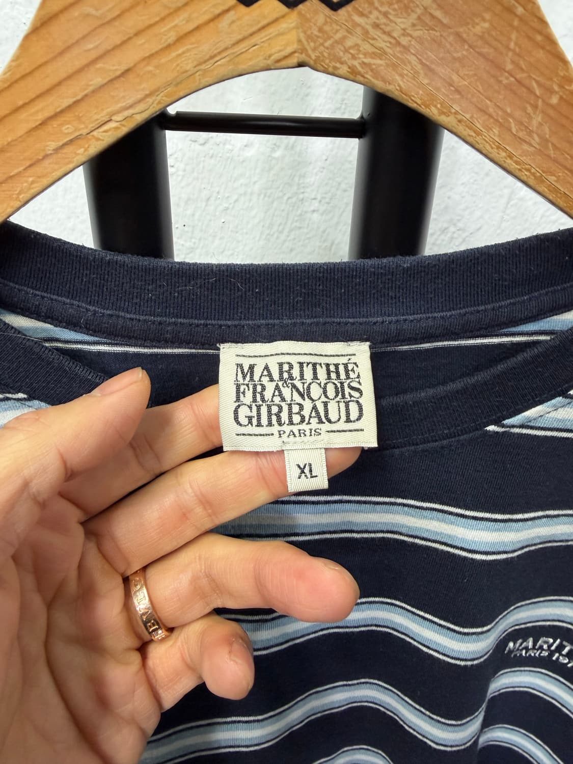 정품) 마리떼프랑소와저버 스트라이프 긴팔티 XL 상품이미지6