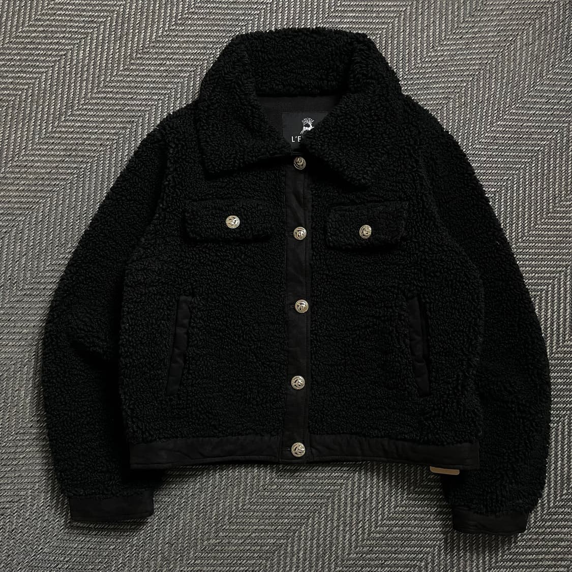 빈티지 우먼스 플리스 자켓 블랙o 4545 상품이미지1