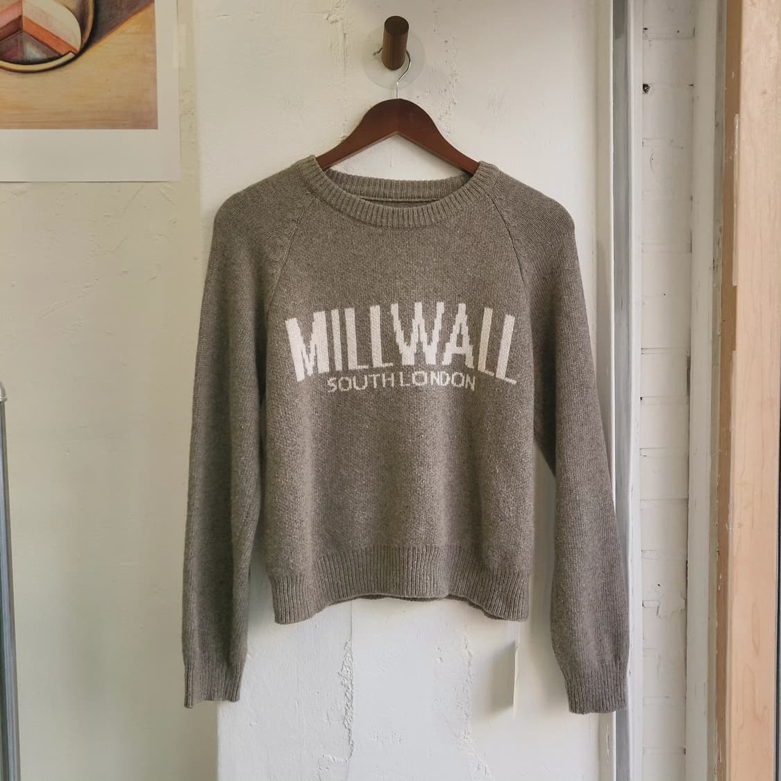 Millwall 카키그레이 레터링 울니트 상품이미지1