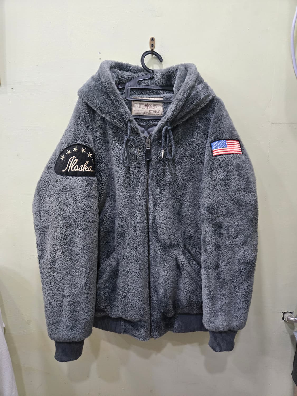 엑스톤즈 그레이 후리스 후드 집업 자켓 M 상품이미지1