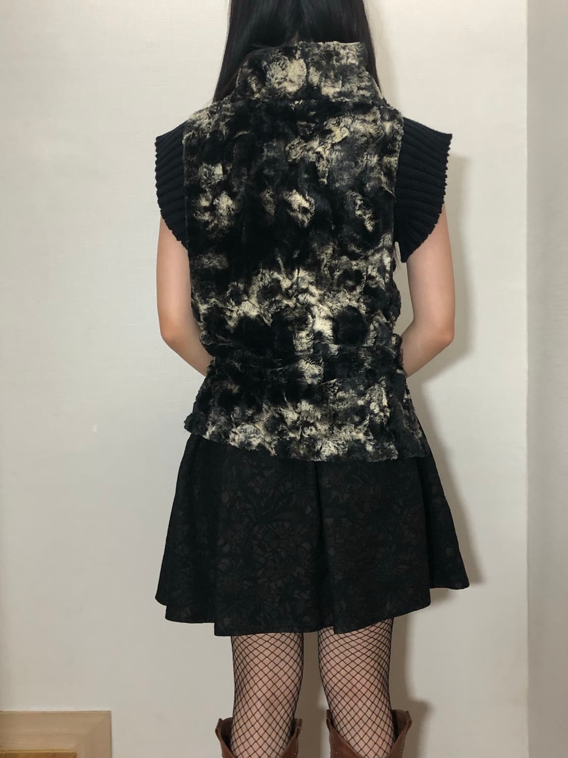 빈티지 마블 패턴 퍼 니트 상품이미지8