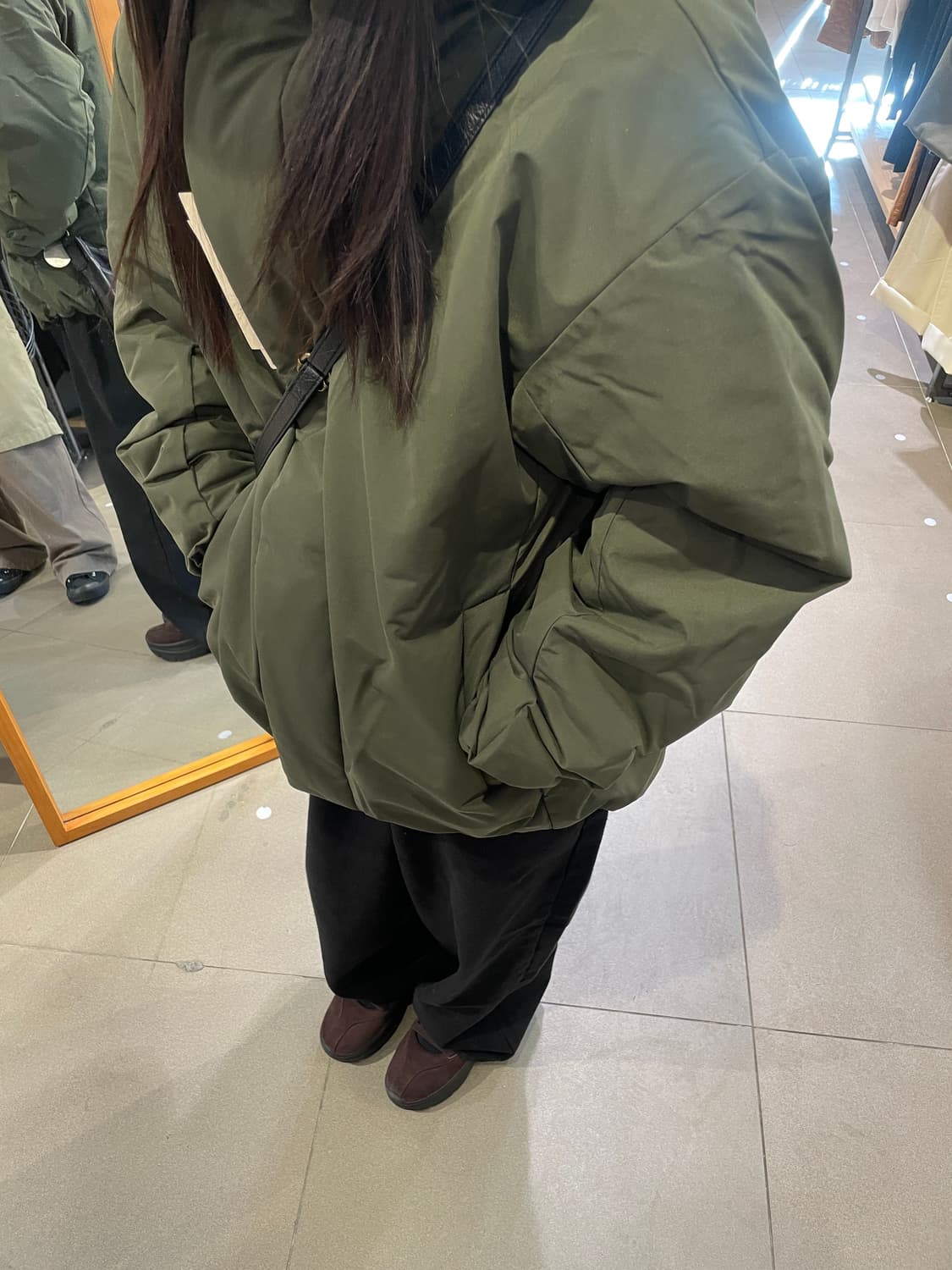 무인양품 방풍 발수 패딩 후드 재킷 카키 M 상품이미지1