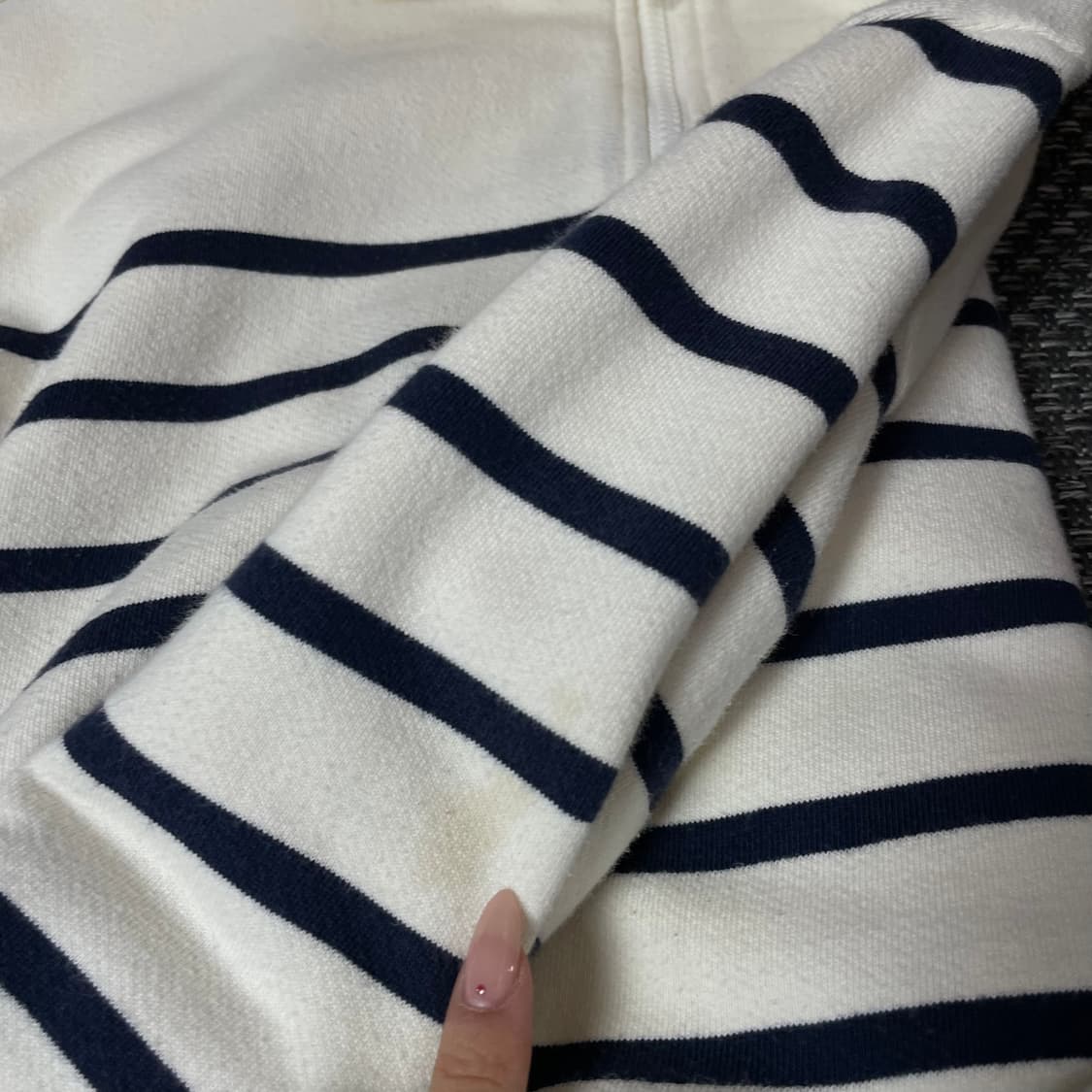 라코스테 아이보리 네이비 단가라 반집업 34 상품이미지7