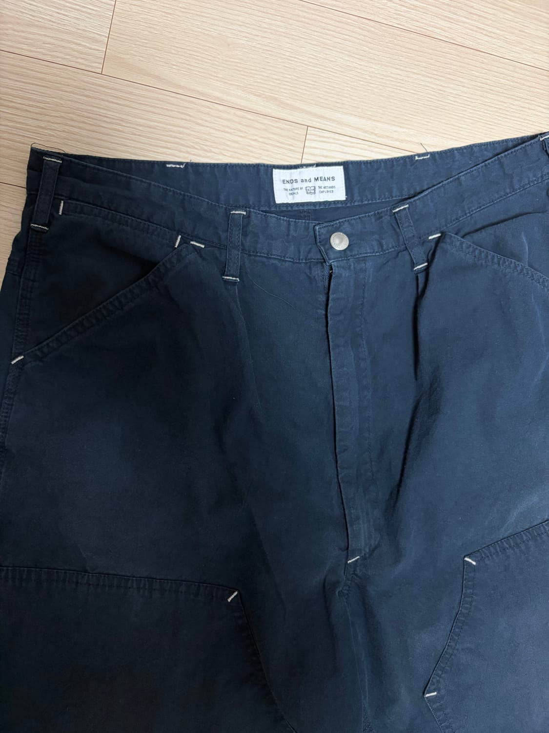 엔즈앤드민즈 더블니 네이비 팬츠 상품이미지2