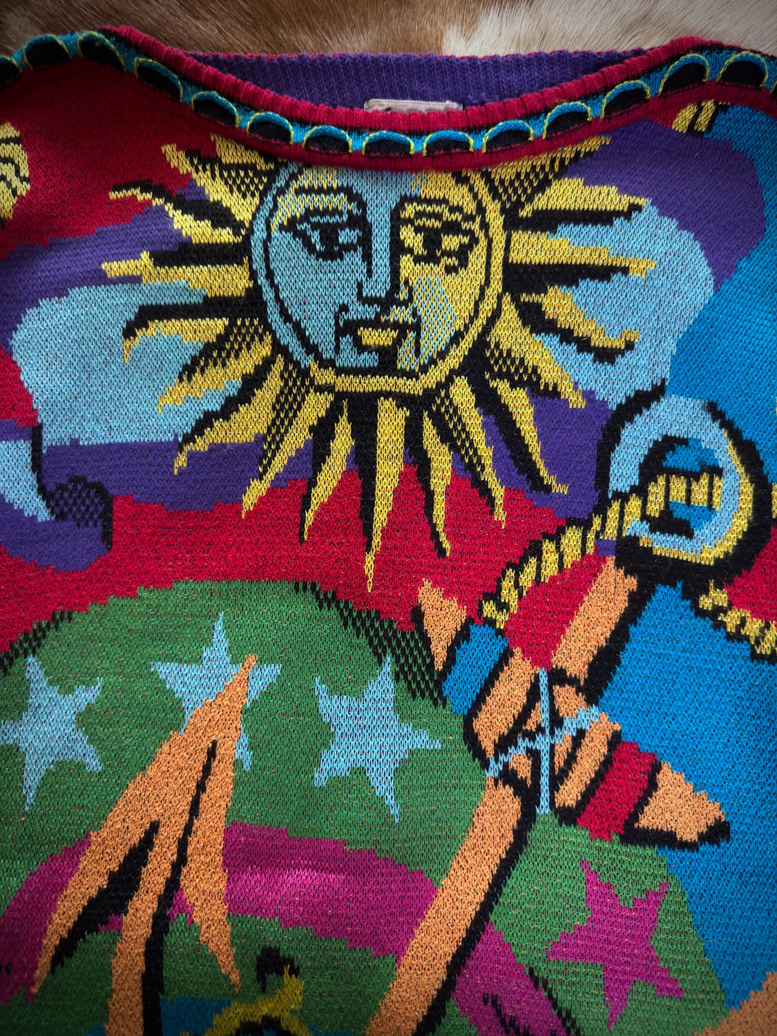 90s YOSHIYUKI KONISHI Psychedelic Sun 니트 상품이미지6